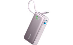 Anker Nano Power Bank, 10,000mah Portable Charger With Built In Usb C Cable, 30w Max Output, For Iphone 16/15 Series, Macbook, Airpods, And More Lilac Purple