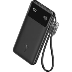 Anker Power Bank Powercore 10000mAh 22.5W Portable Charger with USB C Lanyard Cable- Black