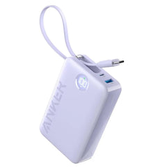 Anker Power Bank Battery Pack, 20,000mah 22.5w High Speed Charging Portable Charger With Built In Usb C Cable, 1 Usb C, 1 Usb A, For Iphone 15/15 Plus/15 Pro/15 Pro Max, Macbook, Galaxy Purple