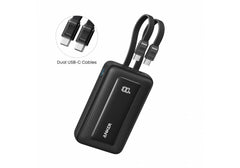 Anker Zolo Power Bank 10000mAh 35W with Built-in Dual USB-C Cables A1680 (Black) - 18 Month Warranty