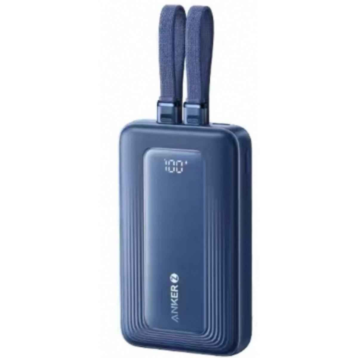 Anker Zolo Power Bank, 10,000mah 30w Max Fast Portable Charger With Built In Usb C And Mfi Certified Lightning Cables, Usb C&a, Battery Pack For Iphone 16/15 Series, Macbook, Galaxy Dark Blue