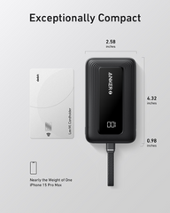 Anker Power Bank (10K- 30W- Built-In USB-C Cable) Zolo - Black - White