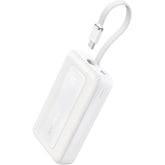 Anker A1688 Zolo Portable Charger, 10,000mah 30w Power Bank With Built In Lanyard Usb C Cable For Travel, Fast Charging Battery Pack White