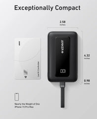 Anker Zolo Power Bank Built-In USB-C Cable, 10000mAh