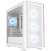 ASUS A21 PLUS (White) Micro - ATX ARGB Mid Tower Tempered Glass Gaming Case, Front Performance Mesh Panel with 4 X120MM ARGB Fan