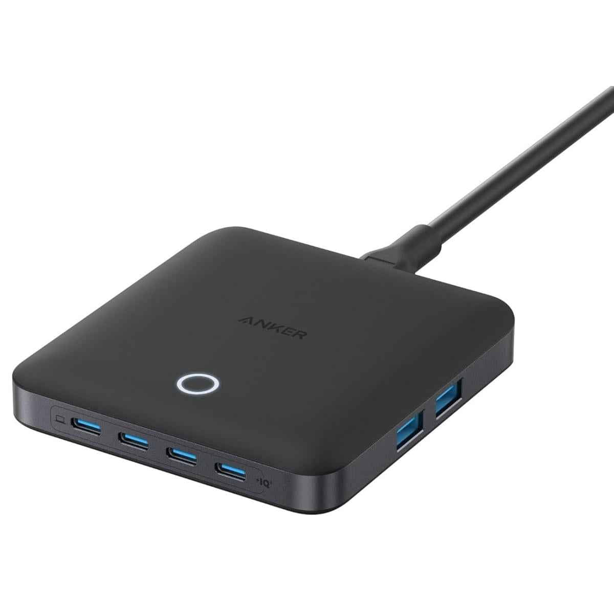 Anker Nano Charging Station, 130w Fast Charging, 6 Port Slim Usb C Charger With 4 Usb C, 2 Usb A Ports, Compa, For Iphone 17, Ipad, Macbook, Pixel, Galaxy, Home, Office And Travel Black