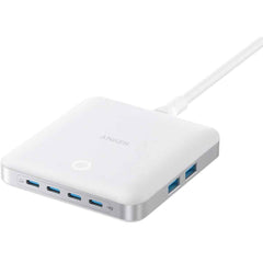 Anker Nano Charging Station, 130w Fast Charging, 6 Port Slim Usb C Charger With 4 Usb C, 2 Usb A Ports, Compa, For Iphone 17, Ipad, Macbook, Pixel, Galaxy, Home, Office And Travel White