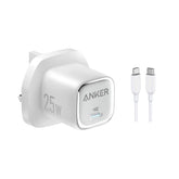 Anker 25w Usb C Charger Block, Compa And Foldable, Supports Pps Fast Charging For Galaxy S24/z Fold/z Flip/tab, Iphone 17/16 Series, Ipad With Cable White