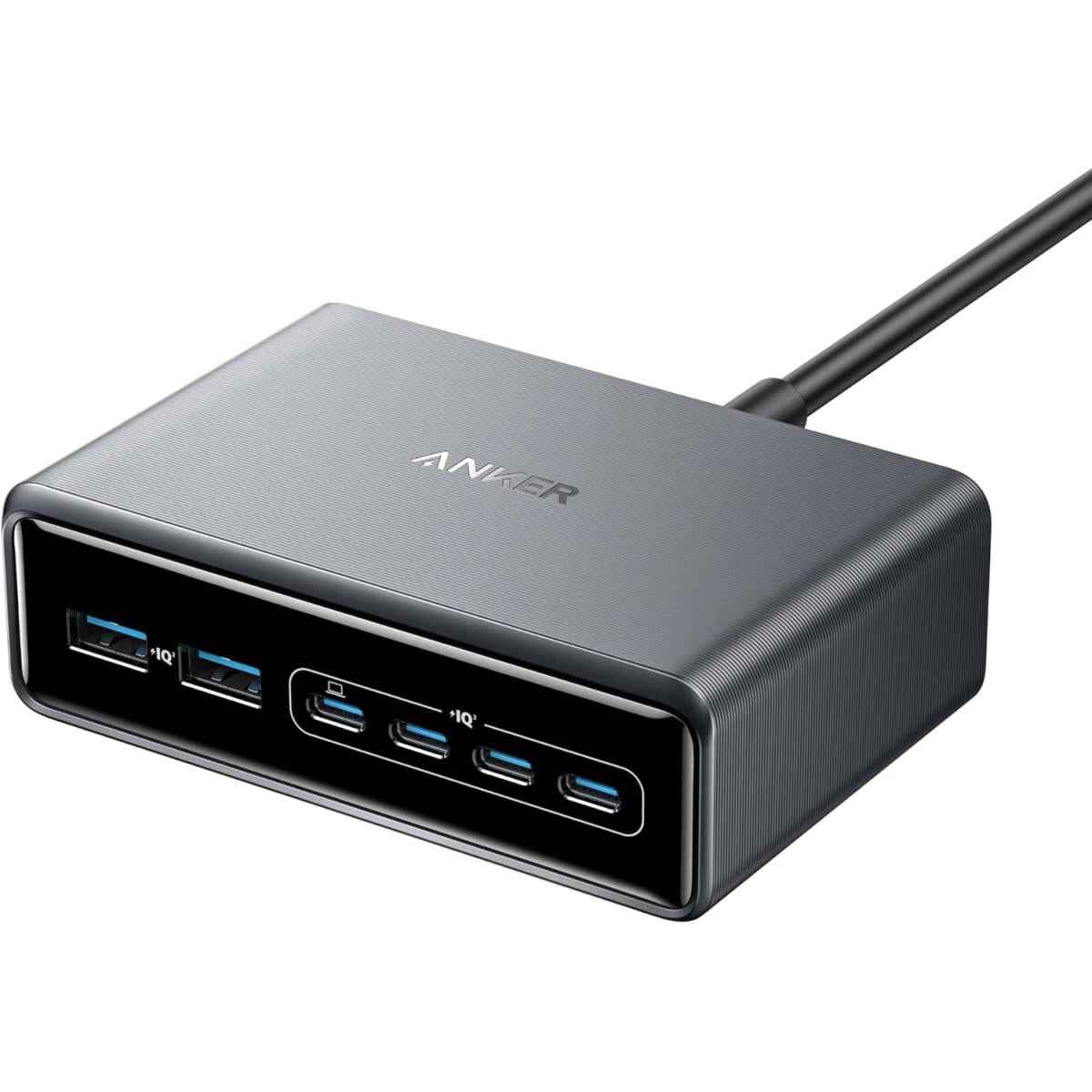 Anker Prime Charger, 200w 6 Port Gan Charging Station, Usb C Pd Fast Charging Desktop Charger, Compatible With Iphone, Samsung, Macbook