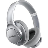 Anker Soundcore Life Q20 Hybrid Active Noise Cancelling Headphones, Wireless Over Ear Bluetooth Headphones, 60H Playtime, Hi-Res Audio, Deep Bass, Foam Ear Cups, Travel, Office, USB-C Charging , Silver