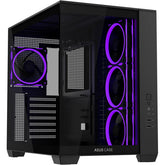 ASUS A32 PLUS ATX Computer Case, 4x Pre-Installed aRGB Fans, Up to 360mm Radiator & 10x 120mm Fan Support, 270° Panoramic View, Detach Side Panels, Black