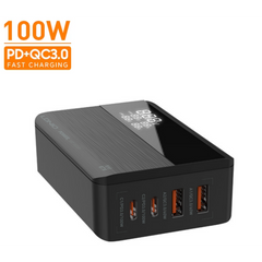 LDNIO A4809C GaN 100W PD Super Charging Desktop Charger Desktop Charger for Mobile Phone High Power Home Charger - Black
