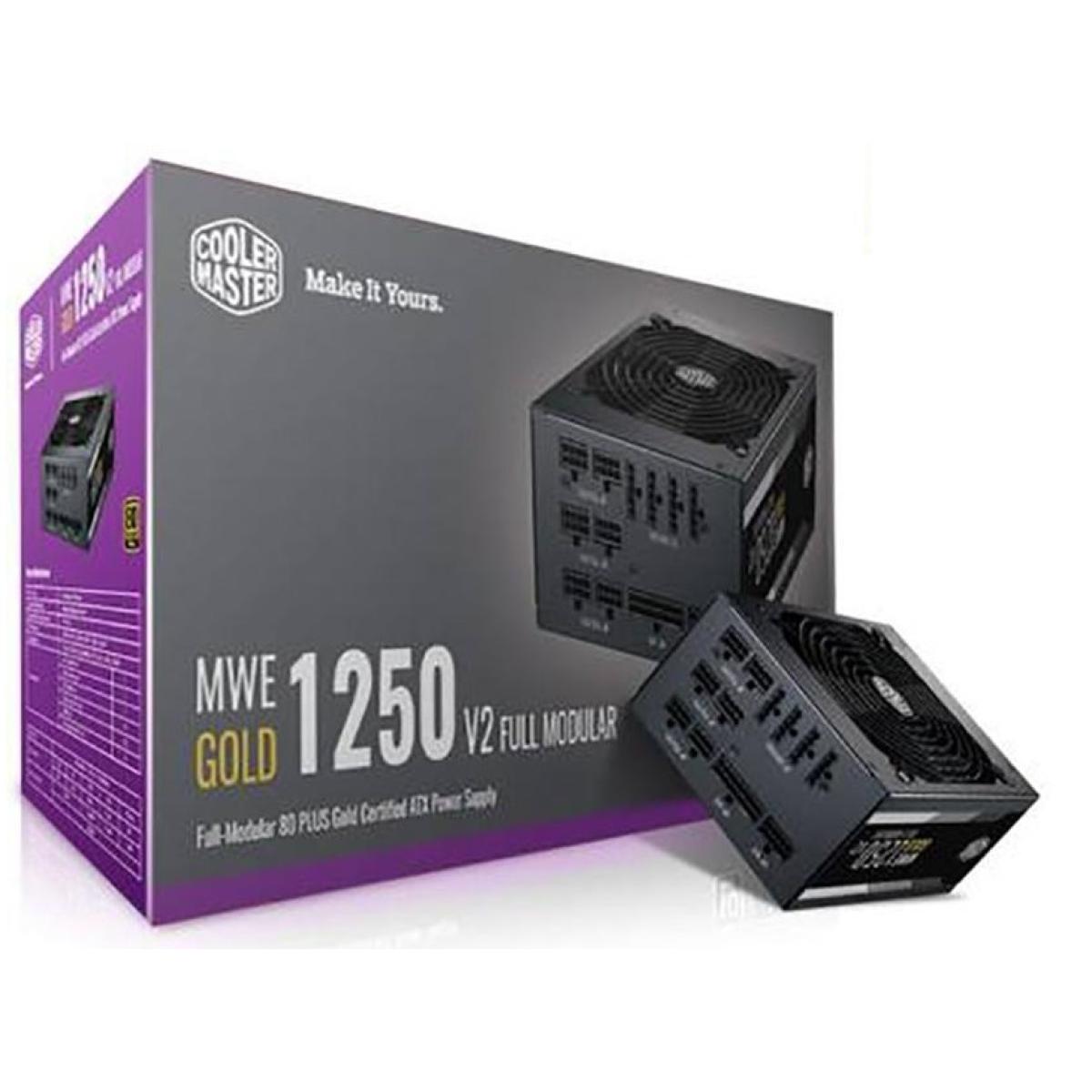 Cooler Master MWE Gold 1250 V2 ,1250W Fully Modular 80+ Gold Certified,RTX Ready,140mm Silent Fan Power Supply | MWE 1250W Gold V2 | - CompuMe