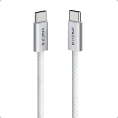 Anker Zolo USB C to USB C Cable, Full-Speed 240W Charging Cable, Dirt-Resistant Unibody, 5.8mm Thickness, 480 Mbps Data Transfer, Durable Braided Exterior, 1M Cable Length, White