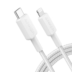 Anker 322 USB-C to Apple iPhone Lightning 1.8m MFI Licensed Charger/Data Cable - White
