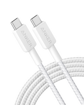 Anker 322 PowerLine USB-C to USB-C Braided Cable – Fast Charging & Data Transfer - 6Ft / White
