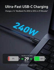 Anker Prime Thunderbolt 4 Braided Cable USB-C to USB-C 3ft 240W Black