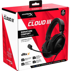 Hyperx Cloud Iii Wired Angled 53mm Drivers Dts Memory Foam Durable Frame Ultra Clear 10mm Mic Usb C & Usb A 3.5mm For Pc, Ps5, Xbox Series X|s Black