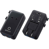 Anker Nano Travel Adapter, 5 Port Power Adapter With 1× 2 Pin Ac, 2 Usb A, 2 Usb C For 20w, Smart Temperature Control, Works In 200+ Countries, Not A Voltage Converter, Travel Essentials (1 Pack) Black