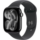 Apple Watch Series 11 GPS 46Mm, Jet Black Aluminium Case, Black Sport Band, M/L - MEUX4AF
