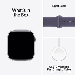 Apple Watch Series 11 GPS 46Mm, Silver Aluminium Case, Purple Fog Sport Band, M/L - MEVA4AF