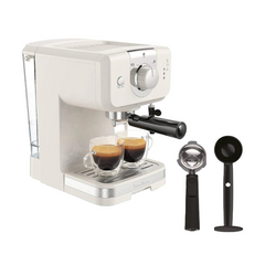 Moulinex Opio Soleil Espresso Machine, Retro Compact 15Bar, 1090Watts, White - XP330A10