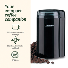 Cuisinart Coffee Grinder, 135Watts, Black - DCG20BKNE