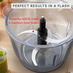 Moulinex Chopper 4Blades, 1Lit, 500Watts, Glass - DJ603127