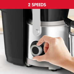 Moulinex Juicer, 2.2Lit, 1000Watts, Black / Steel - JU660D27