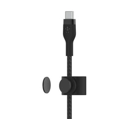 Belkin Boost Charge PRO Flex USB-C to USB-C Braided Silicone Cable, 2Mm, Black - CAB011bt2MBK