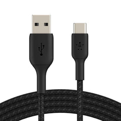Belkin Boost Charge USB-A to USB-C Braided Cable, 2Mm, Black - CAB002bt2MBK