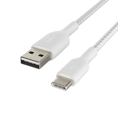 Belkin Boost Charge USB-A to USB-C Braided Cable, 2Mm, White - CAB002bt2MWH
