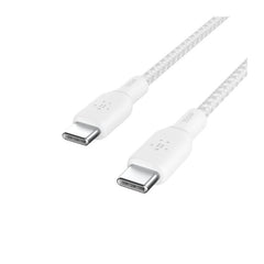 Belkin Boost Charge USB-C to USB-C Braided Cable, 2Mm, 100W PD, White - CAB014bt2MWH