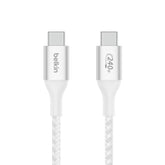Belkin Boost Charge USB-C to USB-C Braided Cable, 240Watts PD, 48V/5A, 2Mm, White - CAB015bt2MWH