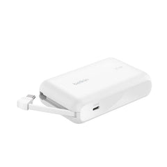 Belkin Boost Charge Power Bank 10000Mah, PD 20Watts with USB-C, Integrated Cable and USB-C Port, White - BPB021hqWH