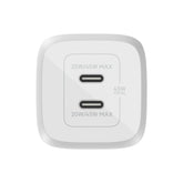 Belkin Boost Charge Pro Dual, USB-C PD GaN Fast Charger, 45Watts, White - WCH011vfWH
