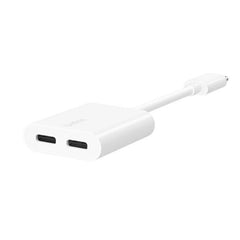 Belkin Connect USB-C Audio + USB-C Charge Adapter, Supports Fast Charging up to 60Watts - F7U081btWH