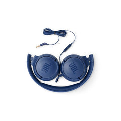 JBL Tune 500 Wired On-Ear Headphones, Blue - JBLT500BLU
