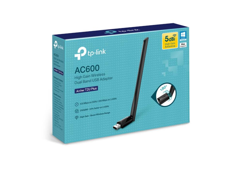 TP LINK AC600 High Gain Dualband USB WLAN Adapter with 5dBi Antenna (up to 433 Mbit/s to 5GHz and 200 Mbit/s to 2.4GHz USB Adapter TP LINK AC600 High Gain Dualband USB WLAN Adapter with 5dBi Antenna (up to 433 Mbit/s to 5GHz and 200 Mbit/s to 2.4GHz USB Adapter
