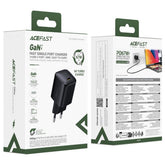 ACEFAST A134 PD 67W Mini GaN USB-C Fast Charger Portable Power Adapter for Phones / Tablets / Laptops, EU Plug - Black