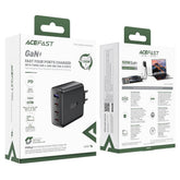 ACEFAST A94 PD 100W GaN Phone Charger 3 Type-C + USB-A Four Ports Power Adapter, EU Plug - Black