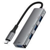 ACEFAST J15 4 in 1 USB-C Hub 5Gbps High Speed Data Transfer USB 3.0 Docking Station Plug and Play - Gray
