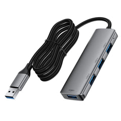 Acefast J17 4 In 1 Usb Hub 5gbps High Speed Data Transfer Usb 3.0 Docking Station With 1m Cable Gray
