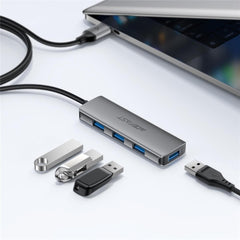 Acefast J17 4 In 1 Usb Hub 5gbps High Speed Data Transfer Usb 3.0 Docking Station With 1m Cable Gray