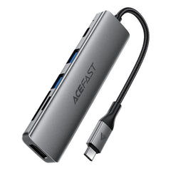 Acefast J18 6 In 1 Usb C Hub Hdmi 4k 60hz Hd Pd 90w Fast Charge Docking Station With Sd / Tf Card Slot Gray