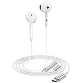 Acefast L7 Usb C Semi In Ear Wired Earphones Usb C Headphones With Microphone For Mobile Phones / Tablets White
