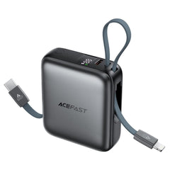 Acefast M23 Power Bank 10000mah Built In Dual Cables 22.5w Fast Charging Portable Charger Black