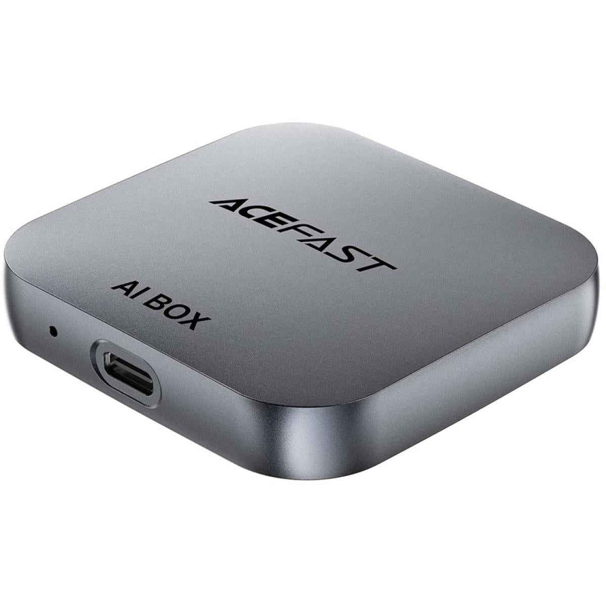Acefast Qc2 Ai Box Car Play Wireless Adapter With Tf Card Slot For Car Play / Android Auto Wire To Wireless Converter Metal Gray