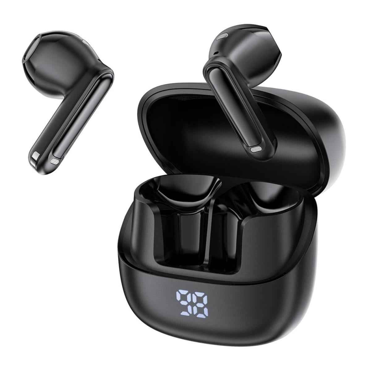 Acefast W2 Tws Bluetooth Compatible Earbuds Aive Noise Cancelling Earphones With Led Display Charging Case Black