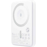 Acefast M25 5000mah 20w Magnetic Wireless Charging Power Bank Fast Charging For Iphone 16/15 Usb C Pd20w Extra Battery Travel White